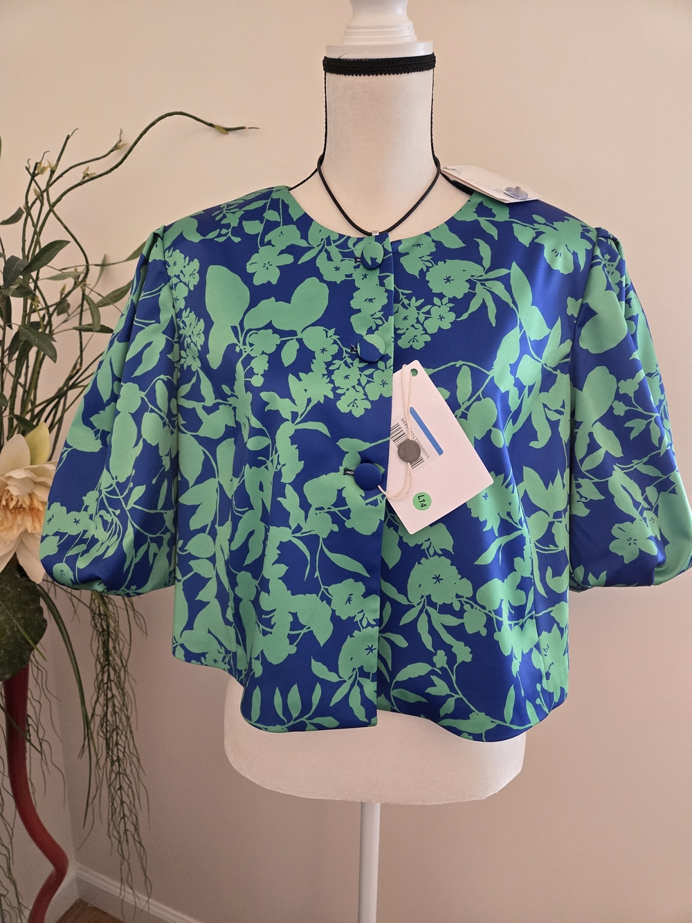 Manuela Riva Bolero Crop Blazer For Evening Wear Size 50 NWT Made In Italy